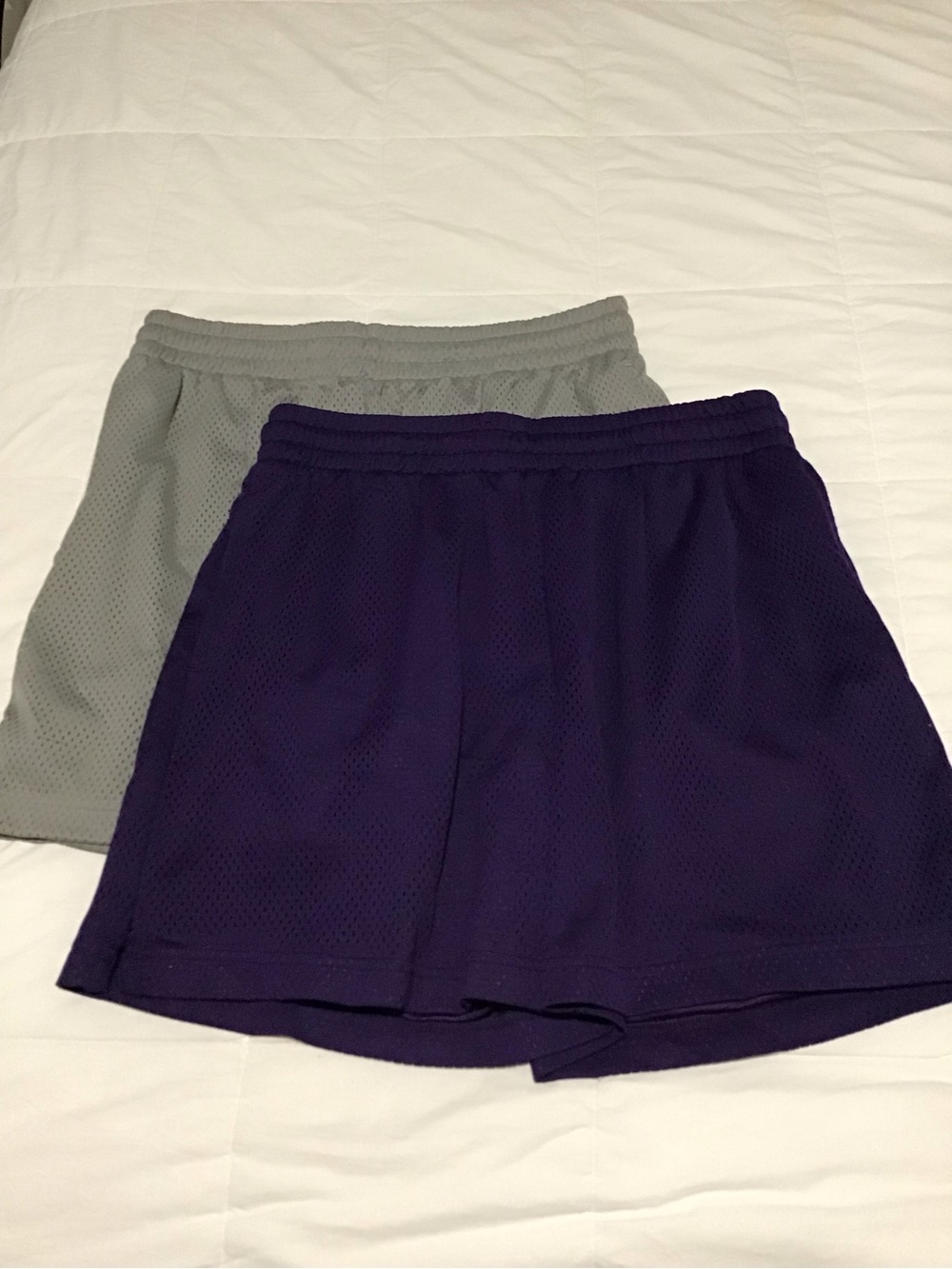Kids Athletic Mesh Shorts - set of 2 - Purple and Gray L